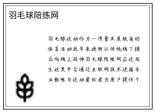 羽毛球陪练网